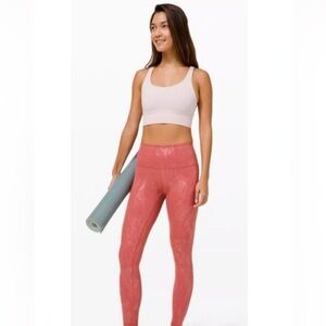 Lululemon Wunder Under High-Rise Tight Size 6 Shine Soft Cranberry Pink Foil